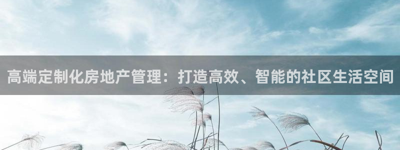 香港和记电讯官网：高端定制化房地产管理：打造高效、智能的社区